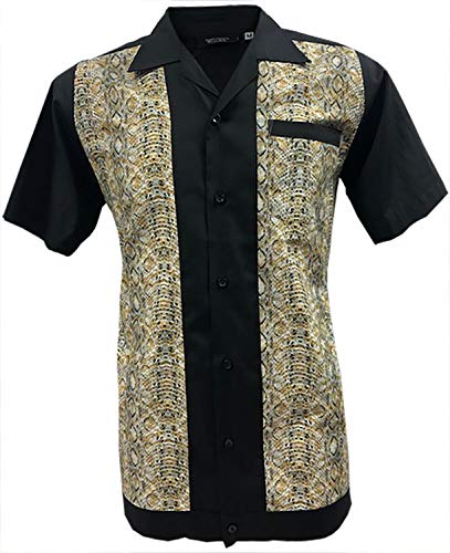 Rockabilly Fashions Camisa informal para hombre de los años 50 años 60, retro, vintage, diseño de bolos