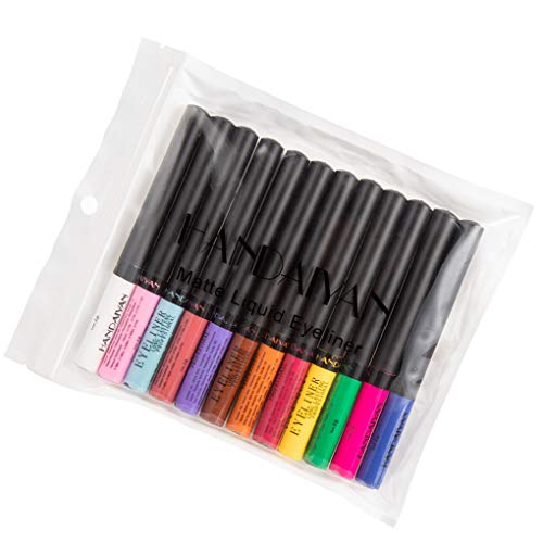 rongweiwang 12pcs / Set 12 Colores de lápiz delineador de Ojos a Prueba de Agua Eyeliner líquido Anti-Sudor y Dura más Tiempo Delineador Líquido Herramientas del Maquillaje