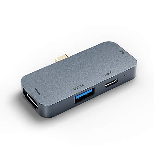 Ronsen USB Tipo C Hub 4-en-1 4K Adaptador HDMI Entrega de energía 60W 3.5mm Audio para iPad Pro Nintendo Switch o más