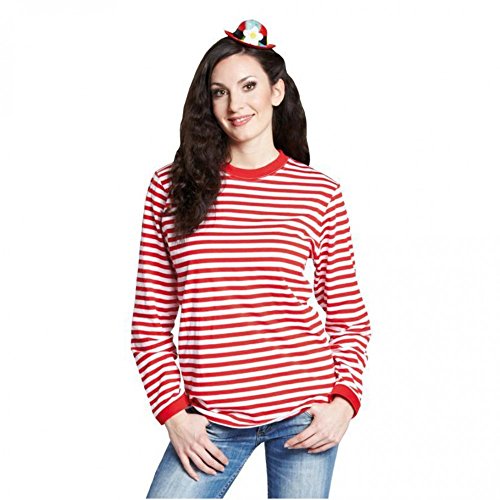 Rubies 14865-9 - Camiseta de Rayas de Manga Larga de Color Rojo y Blanco a Rayas, Unisex, para Carnaval (XXL) Rubies 14865-9 - Camiseta de Rayas de Manga Larga de Color Rojo y Blanco a Rayas, Unisex, para Carnaval (XXL)