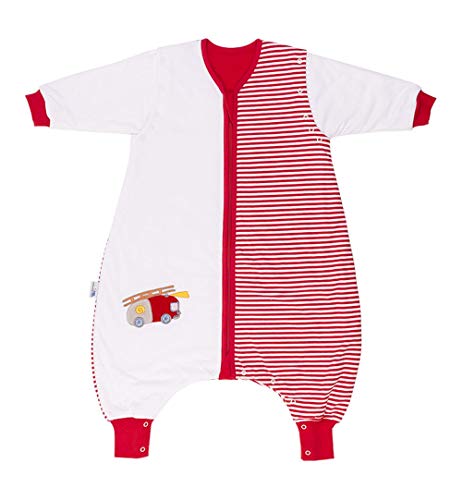 Saco de dormir Slumbersac estándar para bebé con pies y manga larga desmontable 2.5 Tog - coche de bomberos - 6-12 meses/70cm