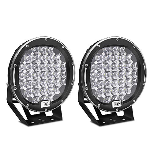 Safego 2pcs Focos LED Tractor, 9" 185W 14800LM Faros Trabajo LED Spot 12V-24V Barra LED IP68 Impermeable Luz de Niebla para Coche,SUV,UTV,ATV,Off-road,Camión,Moto,Barco - Garantía de 1 años