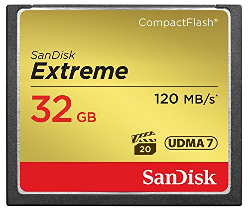 SanDisk SDCFXSB-032G-FFP - Tarjeta de Memoria Compact Flash de 32 GB (Velocidad de Lectura de 120 MB/s, Velocidad de Escritura de 85 MB/s, UDMA 7)