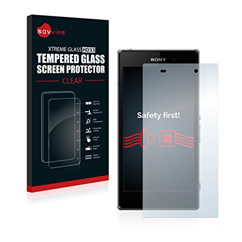 savvies Cristal Templado Compatible con Sony Xperia Z1 C6903 Protector Pantalla Vidrio Proteccion 9H Pelicula Anti-Huellas