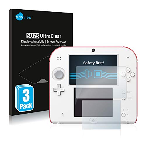 savvies Protector Pantalla Compatible con Nintendo 2DS (6 Unidades) Pelicula Ultra Transparente