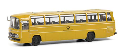 Schuco 452649300 Mercedes Benz O302 Deutsche Post - Maqueta de autobús (Escala 1:87), Color Amarillo