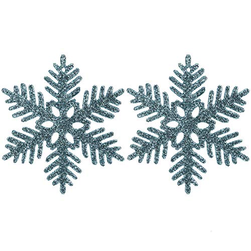 Sea Team Adornos de Navidad Copo de Nieve Plastico con Brillos para Decorar el árbol de Navidad, 4-Inch, 36 pcs de Paquete