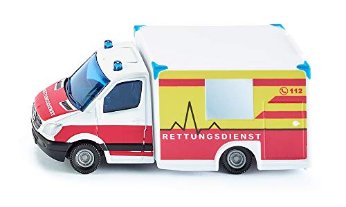 SIKU 1536, Ambulancia, Metal/Plástico, Rojo/Amarillo/Blanco, Versátil, Vehículo de juguete para niños