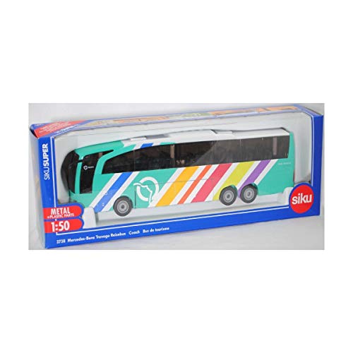 siku 3738001 Mercedes-Benz Travego RATP France - Autobús de Viaje (Escala 1:50, Metal/plástico, Multicolor, Puertas y compuertas)