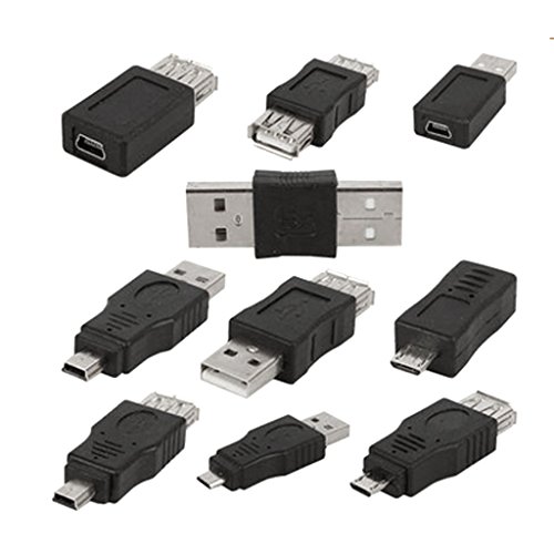 Snner – Lote de 10 adaptadores OTG de 5 Pines para Transformador USB Macho a Micro USB Hembra