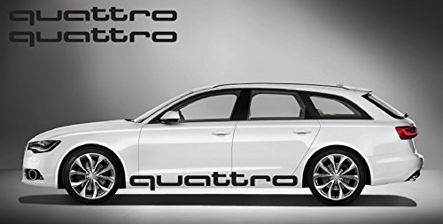 snstyling.com Pegatina para Encajar Audi Quattro Lado Pegatina 2 Piezas Conjunto 180cm (Negro)