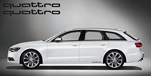 snstyling.com Pegatina para Encajar Audi Quattro Lado Pegatina 2 Piezas Conjunto 40cm (Negro)