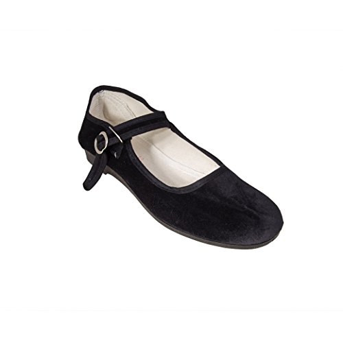 Sonnenscheinschuhe® Zapatos chinos (terciopelo, tallas 34-42), color negro, color Negro, talla 42 EU