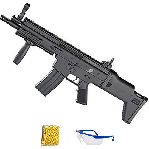 Spring FN SPR Scar-L Negro | Fusil de Airsoft Calibre 6mm (Arma Larga de Aire Suave de Bolas de plástico o PVC). Sistema: Muelle, 0.9 Julios