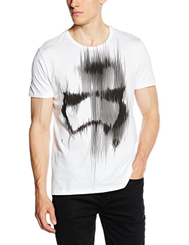 Star Wars The Force Awakens Adult Male Distressed Stormtrooper Camiseta, Blanco, S para Hombre