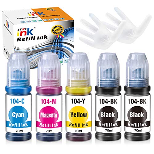 Starink - Juego de 5 cartuchos de tinta compatibles con Epson EcoTank ET-2710, ET-2711, ET-4700, ET2710, ET2711, ET4700, ET 2710, ET 2711, ET 4700
