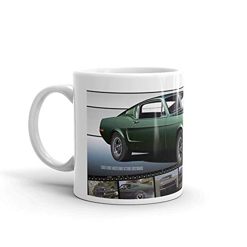 Steve McQueen Bullitt 1968 Ford Mustang. 11 Oz Ceramic Coffee Mugs With C-shape Handle, Comfortable To Hold. 11 Oz Ceramic Glossy Mugs mug For Coffee Lover