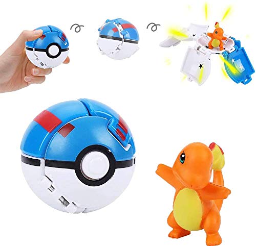su ma Poké Bolas Pokéball, Pokemon Figuras with Throw Pop Poké Ball Toy Set para Niños y Adultos Celebración de Fiestas Divertido Juego de Juguete de Regalo (Charmander)