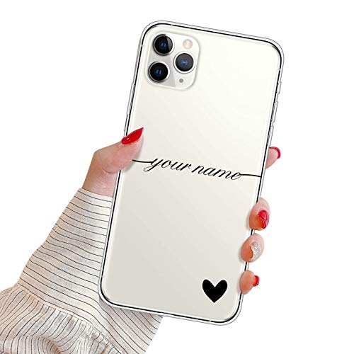 Suhctup Funda Personaliza Compatible con Huawei Mate 30 Pro Carcasa de Silicona con Amor y Texto Personablizable TPU Ultrafina Suave Transparente Antigolpes Proteccion Caso（Negro）