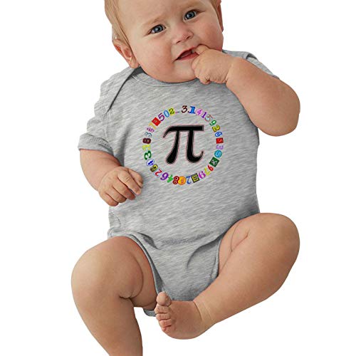 SunHann Colorful and Fun Circle of Pi Calculated Baby Jersey Bodysuit Baby Boys Girls Romper Infant Funny Bodysuit Outfit 0-24 Months Gray 2t