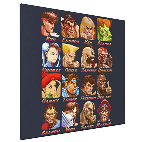 Super Street Fighter Ii - Lienzo decorativo para pared (40 x 40 cm), diseño de Super Street Fighter Ii