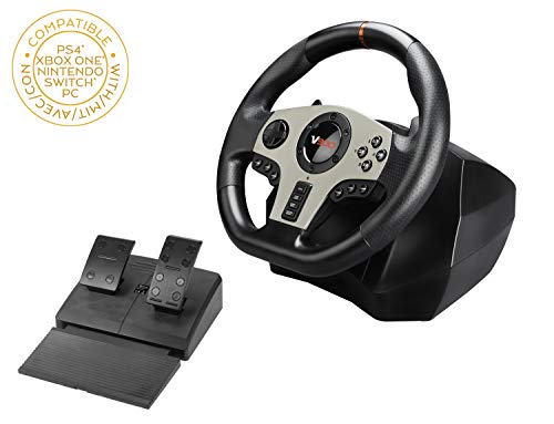 Superdrive - Volante de carreras V900 con pedales, paletas de cambio y vibraciones para PS4, Xbox One, Switch, PC,PS3