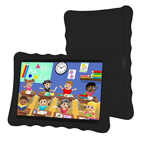 Tableta 10 Pulgadas,LAMZIEN Android 8.1 Tablet Infantil,2GB RAM y 32GB ROM,Quad-Core 1.8Ghz,3G Dual-Sim,WiFi, Bluetooth,Cámara Dual,Google Play,Juegos Educativos,Negro