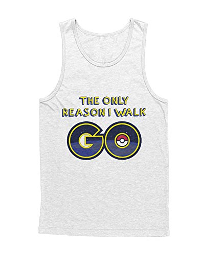 Tank-Top Poke Go The Only Reason I Walk Hype Kanto X Y Blue Red Yellow C123125 Blanco XXL Tank-Top Poke Go The Only Reason I Walk Hype Kanto X Y Blue Red Yellow C123125 Blanco XXL