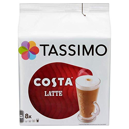TASSIMO Costa Latte 16 discs, 8 servings (Pack of 5, Total 80 discs, 40 servings)
