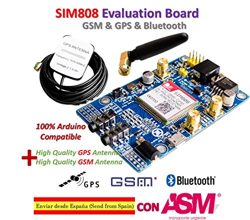 TECNOIOT SIM808 Module gsm GPRS GPS Development Board IPX SMA with GPS gsm Antenna