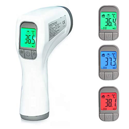 Termometro infrarrojos digital sin contacto. Pistola para frente para bebes y adultos. Medición de temperatura rápida y precisa, alarma de fiebre. Medición alimentos y superficies. Apagado automático. Termometro infrarrojos digital sin contacto. Pistola para frente para bebes y adultos. Medición de temperatura rápida y precisa, alarma de fiebre. Medición alimentos y superficies. Apagado automático.