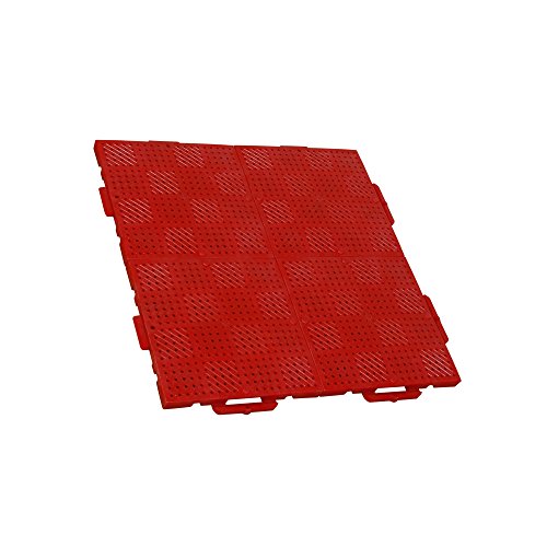 TERRAGUIDE Colour Placas para Suelo/terraza 1m², 4 Unidades de 50 x 50cm, 16 baldosas de Clic, Rojo