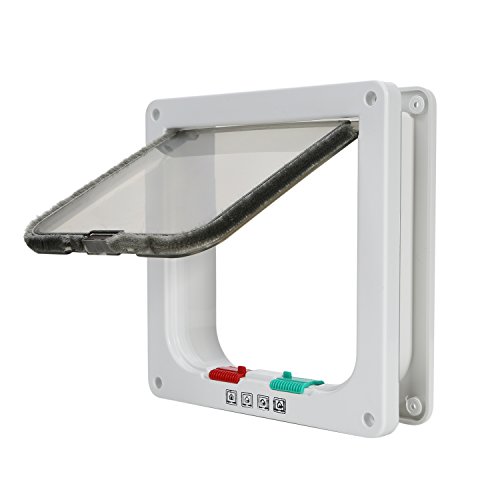 TKOOFN - Puerta basculante para gatos y perros, entrada y salida controlable, fabricada en material plástico ABS TKOOFN - Puerta basculante para gatos y perros, entrada y salida controlable, fabricada en material plástico ABS