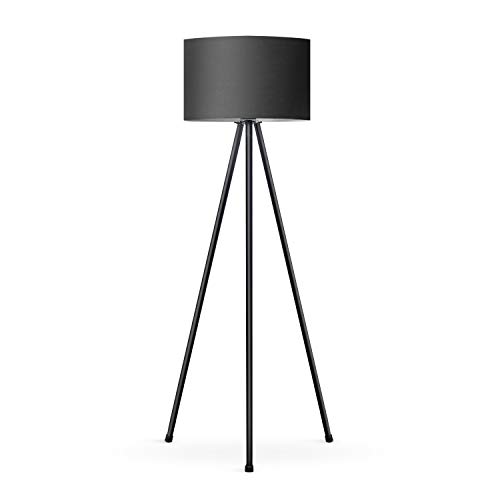 Tomons Lámpara de Pie LED Regulable Contemporánea con Trípode de Metal, para Sala de Estar y Dormitorio, Estilo Moderno - Negro