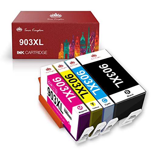 Toner Kingdom Reemplazo de Cartuchos de Tinta compatibles para HP903XL 903XL para HP OfficeJet 6950, HP OfficeJet Pro 6960 6970 (Paquete de 4) Toner Kingdom Reemplazo de Cartuchos de Tinta compatibles para HP903XL 903XL para HP OfficeJet 6950, HP OfficeJet Pro 6960 6970 (Paquete de 4)