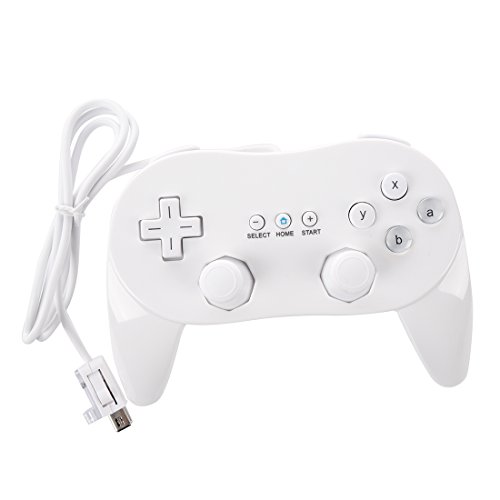 TOOGOO(R) Mando Controlador para Nintendo Wii Clasico Juego Cable Consola Blanco