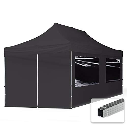 TOOLPORT Carpa Plegable Pabellón Carpa Plegable 3x6m - 4 Partes Laterales Pabellón ALU PES300 Carpa Party Techo 100% Negro TOOLPORT Carpa Plegable Pabellón Carpa Plegable 3x6m - 4 Partes Laterales Pabellón ALU PES300 Carpa Party Techo 100% Negro
