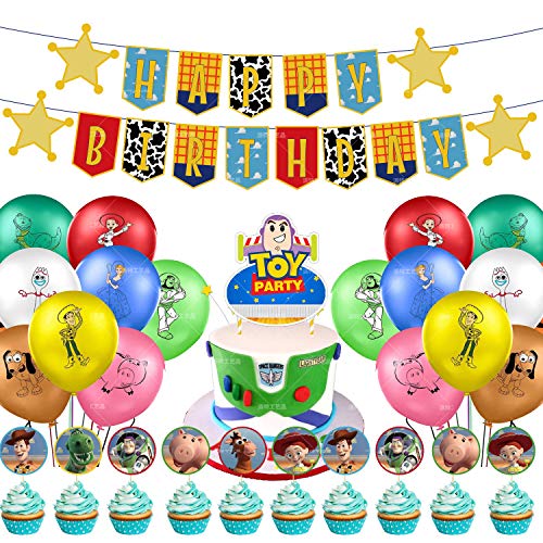 Toy Story Decoración para Fiestas de Cumpleaños con Globos Banderín Feliz Cumpleaños Tarjetas de Tarta Adornos de Casa Bunting Banner Balloon Birthday Decorations Garland Set para Niños Toy Story Decoración para Fiestas de Cumpleaños con Globos Banderín Feliz Cumpleaños Tarjetas de Tarta Adornos de Casa Bunting Banner Balloon Birthday Decorations Garland Set para Niños