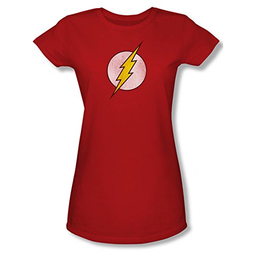 Trevco DC Comics flash Logo apenó la camisa de manga corta para jóvenes Rojo Md