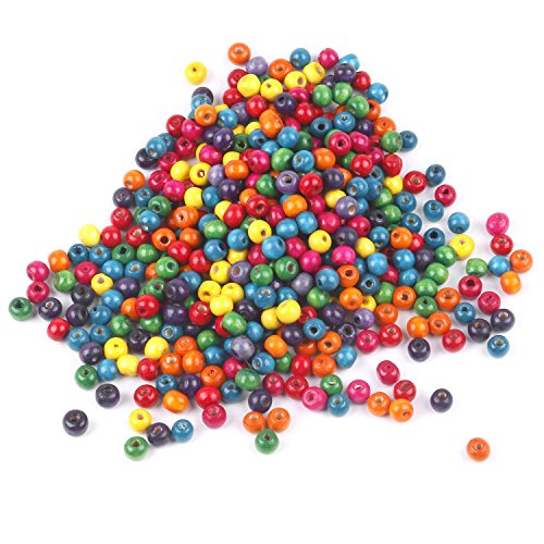 TRIXES 500 Cuentas de 7 mm de Madera en Colores Mezclados para Joyería Artística, Collares Brazaletes - Cuentas de Colores TRIXES 500 Cuentas de 7 mm de Madera en Colores Mezclados para Joyería Artística, Collares Brazaletes - Cuentas de Colores