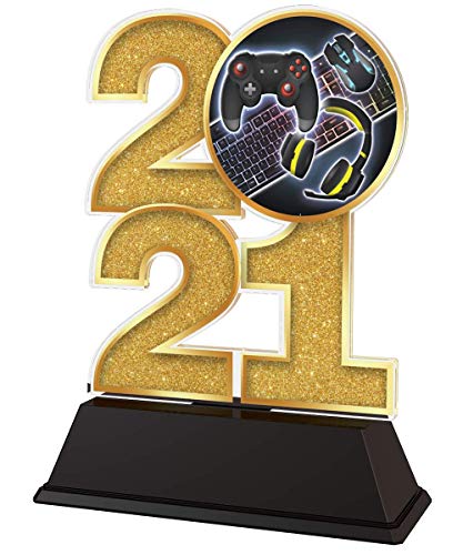 Trophy Monster Premio 2021 Gamers de 85 mm de oro, plata o bronce | Hecho de acrílico impreso | Elige entre 4 tamaños