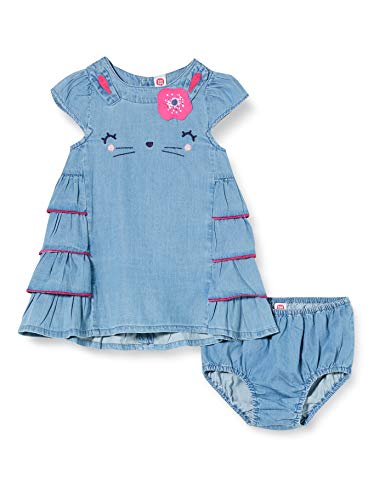 Tuc Tuc Conjunto Vestido Denim Volantes Y Ranita NIÑA Azul Delicious