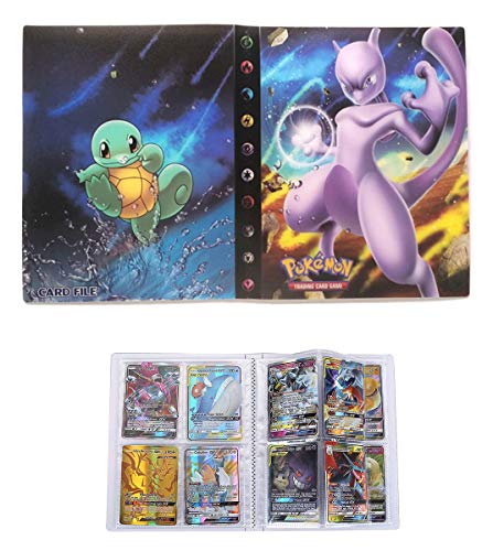 UHIPPO Album Compatible Cartas Pokemon, Porta Compatible Pokemon Card GX Mega and EX, Carpeta Compatible Cartas Pokemon, 30 páginas – 240 Cartas (Espalda con Espalda) (Mewtwo)