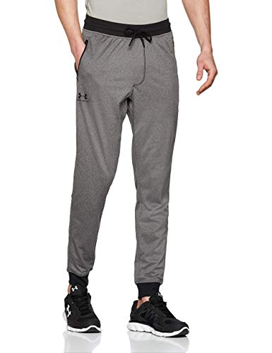 Under Armour Sportstyle Tricot Jogger Pantalones, Hombre, Gris (Carbon Heather/Black (090), L