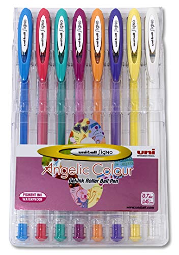 Uni Ball Signo Angelic Colors - Pack de 8 Rotuladores, Multicolor