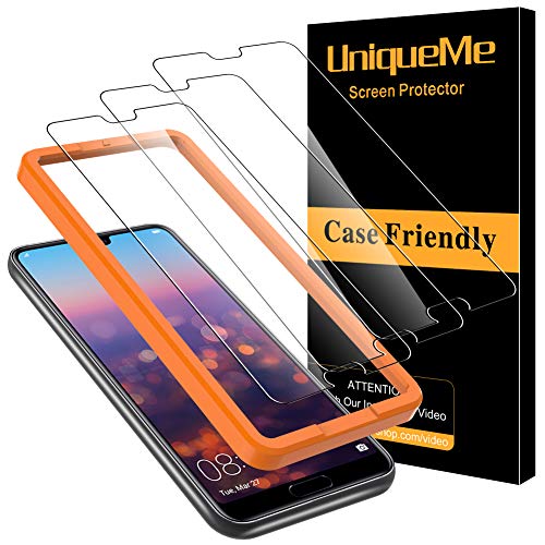 UniqueMe [3 Pack] Cristal Templado para Huawei P20 Pro, Protector de Pantalla [9H Dureza ] [Sin Burbujas] HD Film Vidrio Templado para Huawei P20 Pro