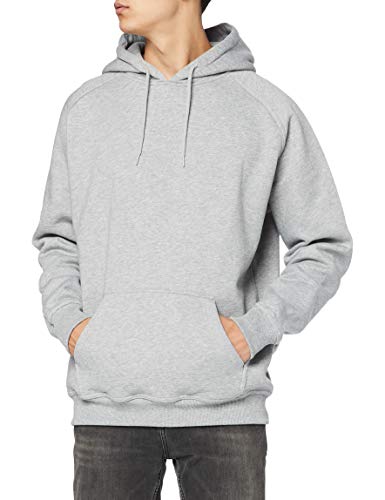 Urban Classics Pullover Blank Hoody - Sudadera con capucha de videojuegos para hombre, Grey, Large (Talla del fabricante: Large)