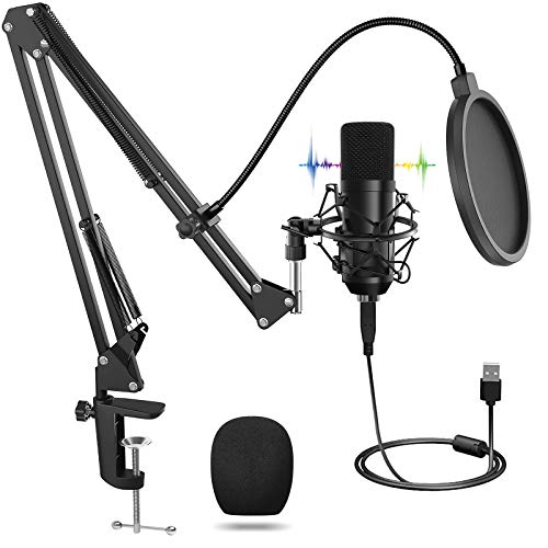 USB Micrófono, Micrófono Profesional Con Soporte Ajustable T20, Juegos de Micrófonos de Condensador Para Computadora Portátil de 192 kHZ / 24 bits, Filtro Pop Para Grabación, Estudio en Casa, YouTube USB Micrófono, Micrófono Profesional Con Soporte Ajustable T20, Juegos de Micrófonos de Condensador Para Computadora Portátil de 192 kHZ / 24 bits, Filtro Pop Para Grabación, Estudio en Casa, YouTube