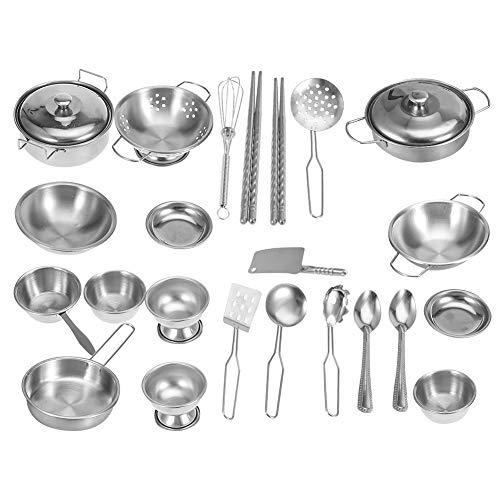 Utensilios de Cocina para niños Juguetes, Utensilios de Cocina Utensilios de Cocina de Acero Inoxidable Utensilios de Cocina Juego de sartenes para niños(25PCS ) Utensilios de Cocina para niños Juguetes, Utensilios de Cocina Utensilios de Cocina de Acero Inoxidable Utensilios de Cocina Juego de sartenes para niños(25PCS )