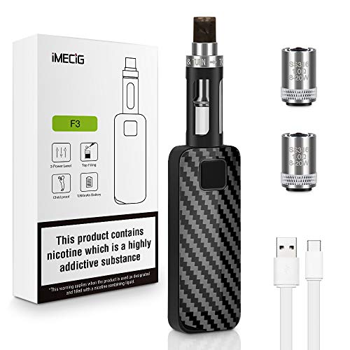 Vape Pen Box Mod con batería de 1200mAh Imecig F3 E Kit de inicio de cigarrillos con 2 * 1.0 0hm 2ml Tanque de recarga superior E Cigarrillos E Cig Sin nicotina Sin líquido Vape Pen Box Mod con batería de 1200mAh Imecig F3 E Kit de inicio de cigarrillos con 2 * 1.0 0hm 2ml Tanque de recarga superior E Cigarrillos E Cig Sin nicotina Sin líquido